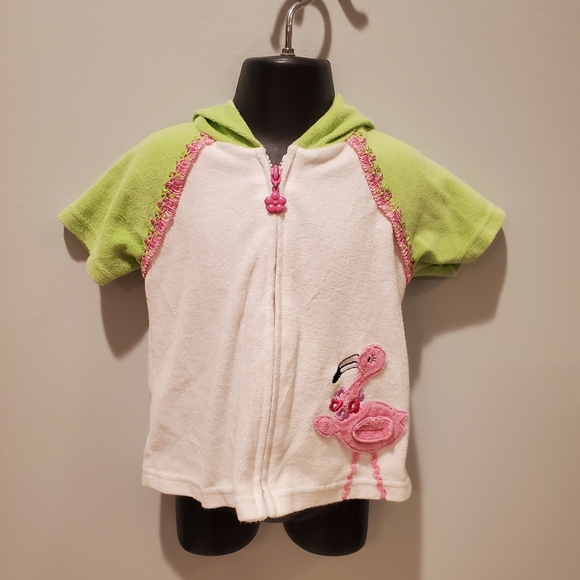 Baby Buns Inc Pink Flamingo Hooded Swimsuit Cover - Picture 2 of 10